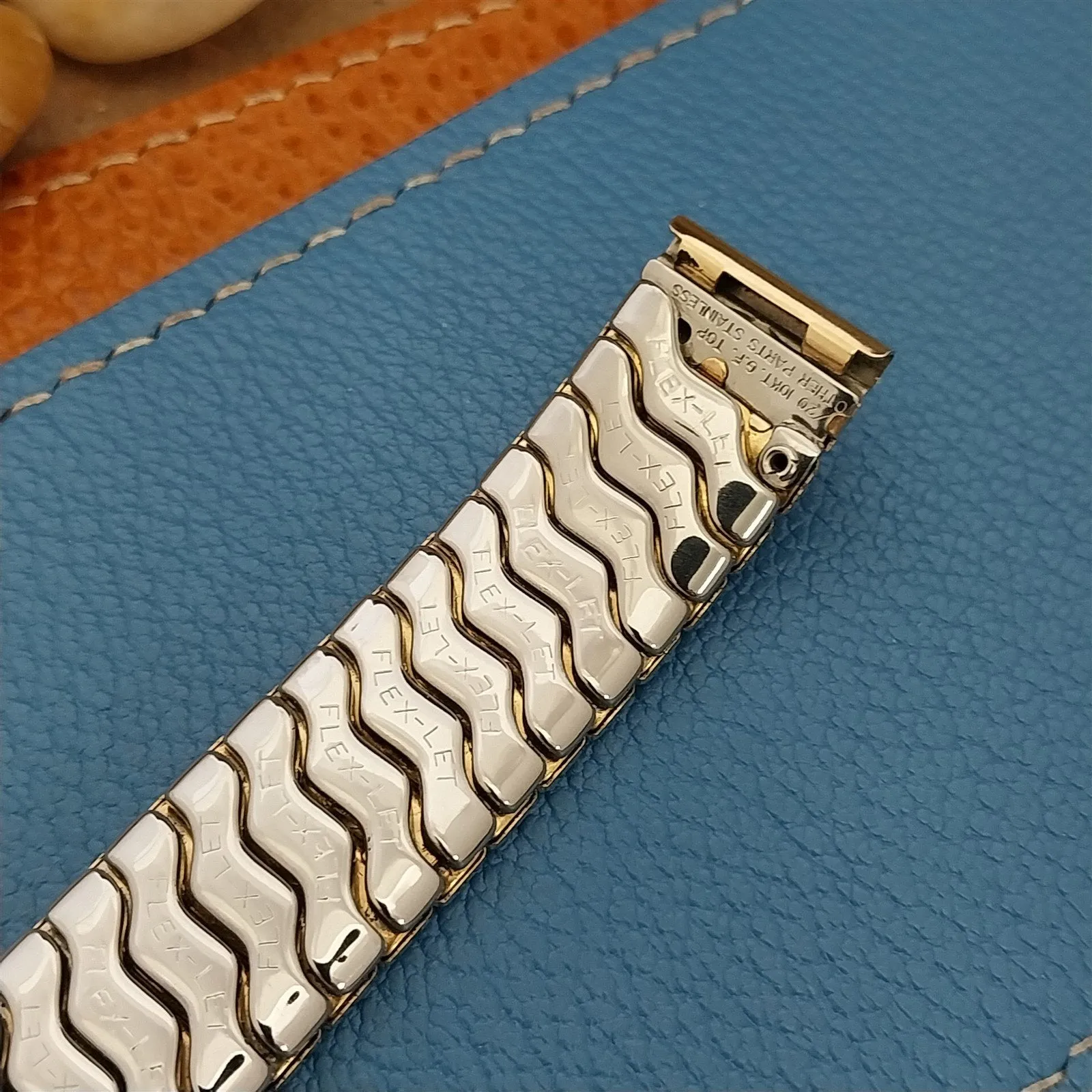 5/8" Gold-Filled Expansion Flex-Let Facet-Cut Unused 1950s Vintage Watch Band