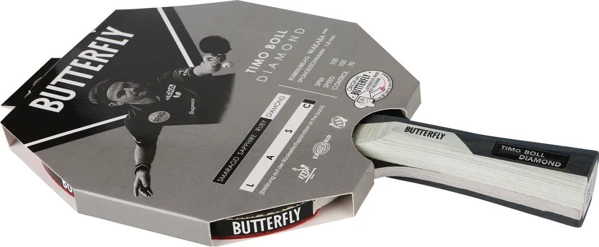 Butterfly Table Tennis Bat Timo Boll Diamond Wakaba 1.8mm rubber 5 Ply Blade