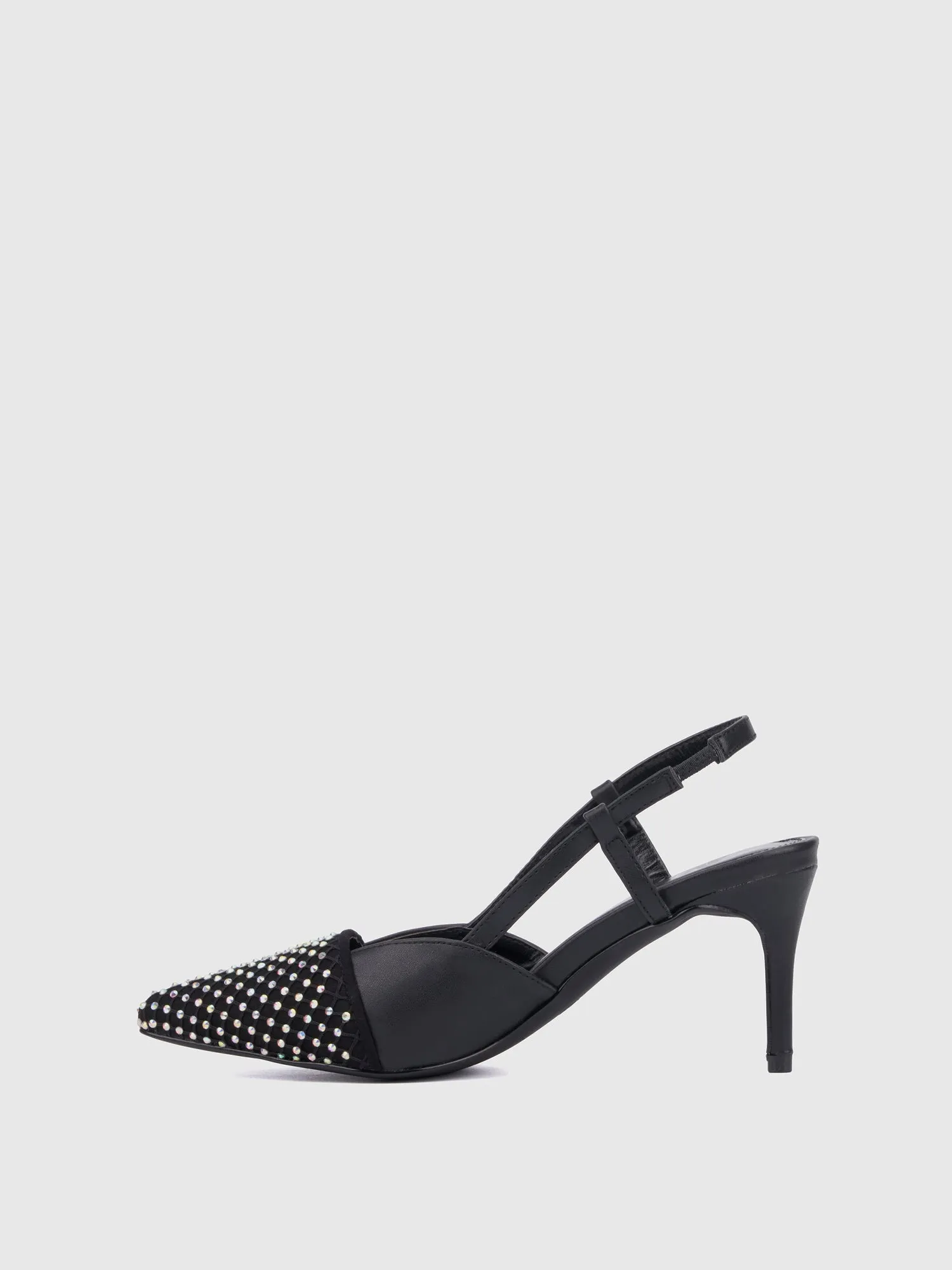 Rhinestone Kitten Heel Pump