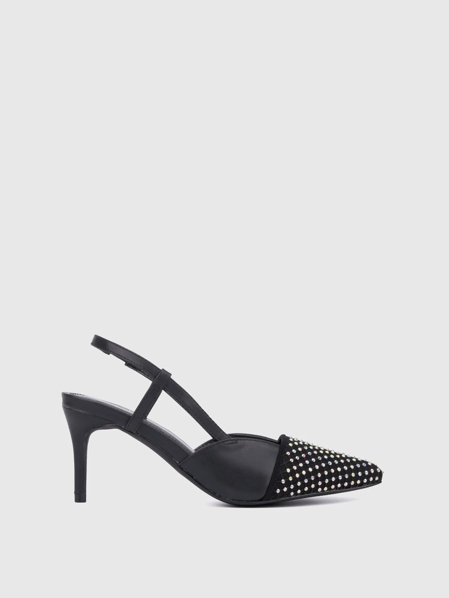 Rhinestone Kitten Heel Pump