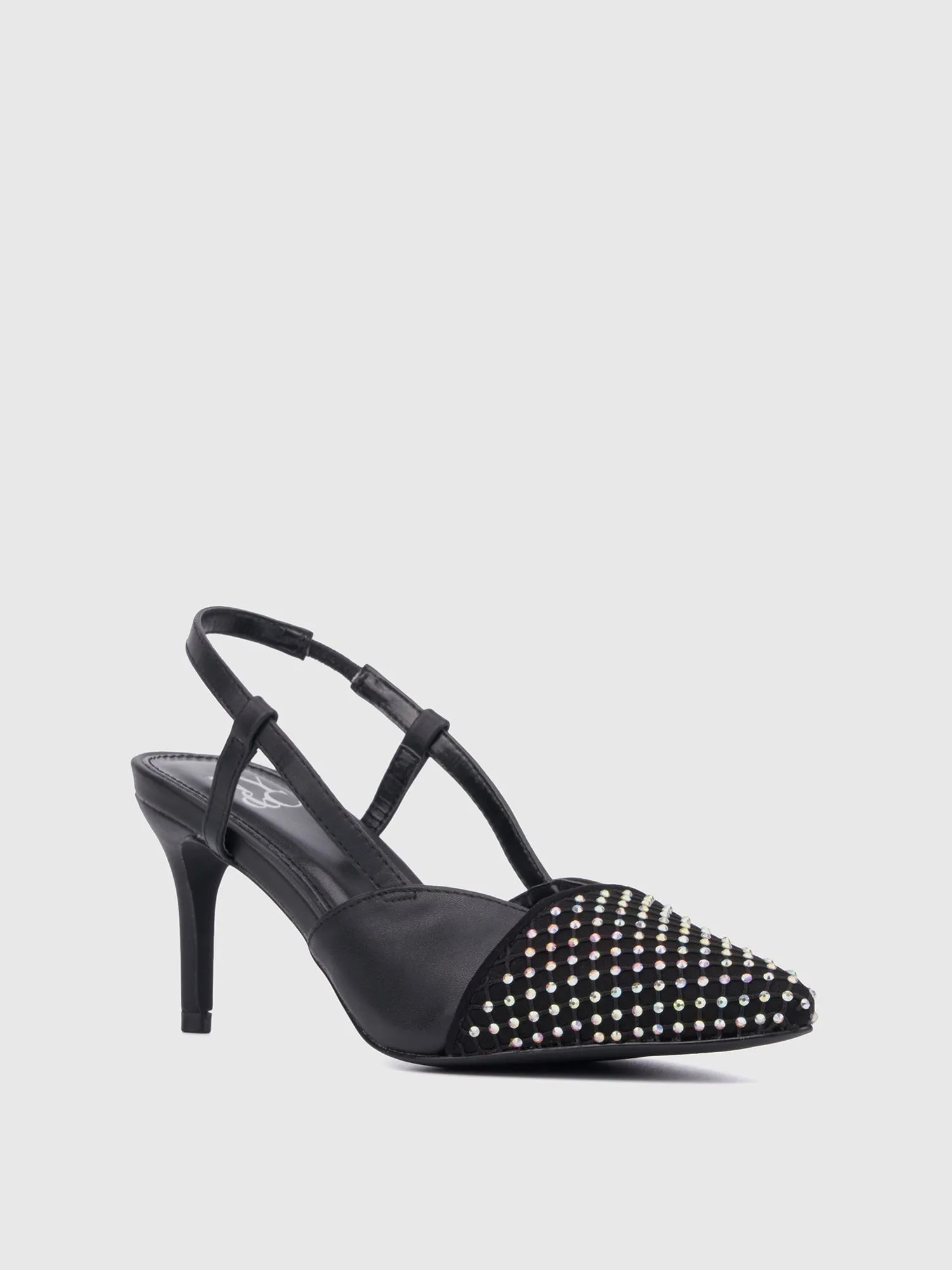 Rhinestone Kitten Heel Pump